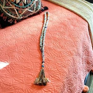 Johnny Was  Braided Silk Tassel Necklace